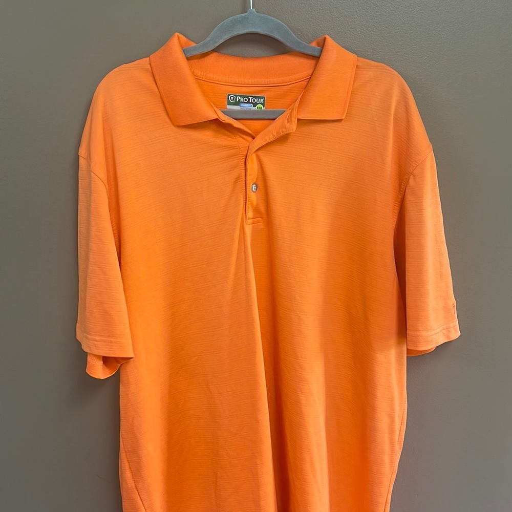 Orange pro tour golf polo